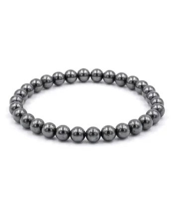 Bratara cu Pietre Semipretioase Naturale Hematit de 6mm, elastica, unisex