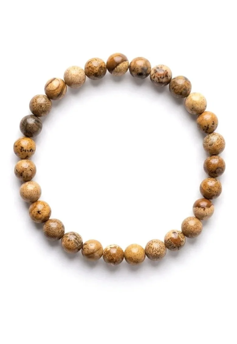 Bratara cu Pietre Semipretioase Naturale Jasp de 6mm, elastica, unisex