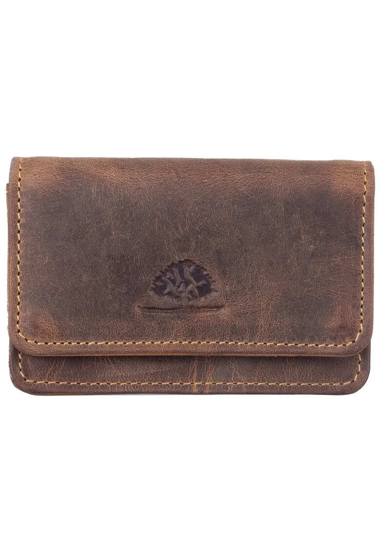 Portofel dama piele naturala maro antichizat 10 x 7 cm, Vintage-RFID,  Maro antichizat