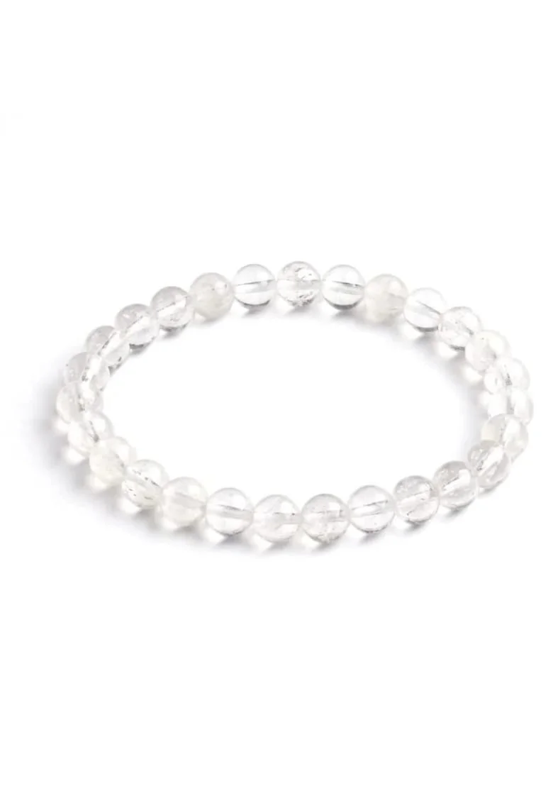 Bratara cu Pietre Semipretioase Naturale Cristal de Stanca de 6mm, elastica, unisex