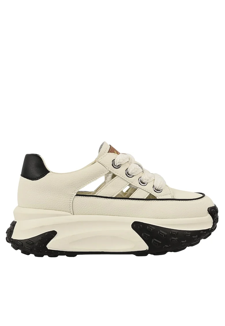 Pantofi sport  alb piele naturala, Alb