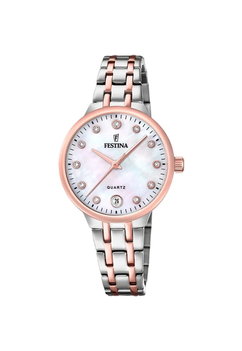 Ceas dama  F20721/1 Quartz Argintiu, Rose gold, Argintiu/Auriu rose