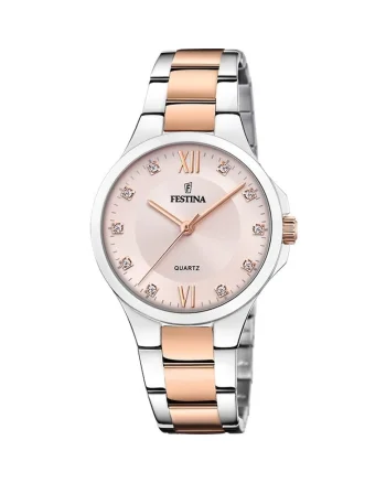 Ceas dama  F20612 Quartz Argintiu, Auriu rose/Argintiu