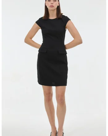Rochie scurta cu croiala dreapta, Negru