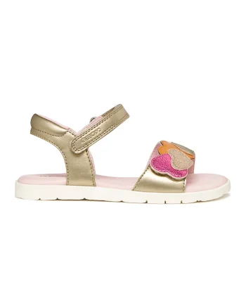 Sandale cu velcro Joyfoot, Auriu/Roz