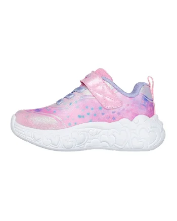 Pantofi sport cu model si aspect stralucitor, Roz deschis