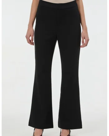Pantaloni evazati cu talie inalta, Negru