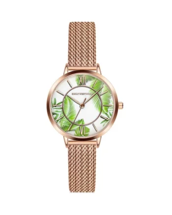 Ceas de mana pentru femei,  bratara mesh, 34mm, auriu