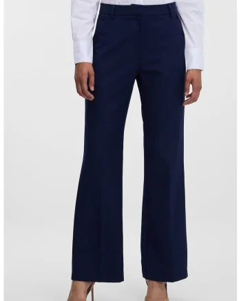 Pantaloni evazati cu talie inalta, Albastru ultramarin