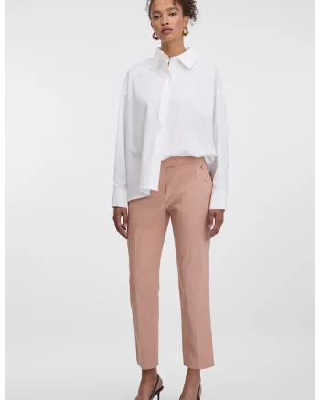Pantaloni chino crop, Roz somon