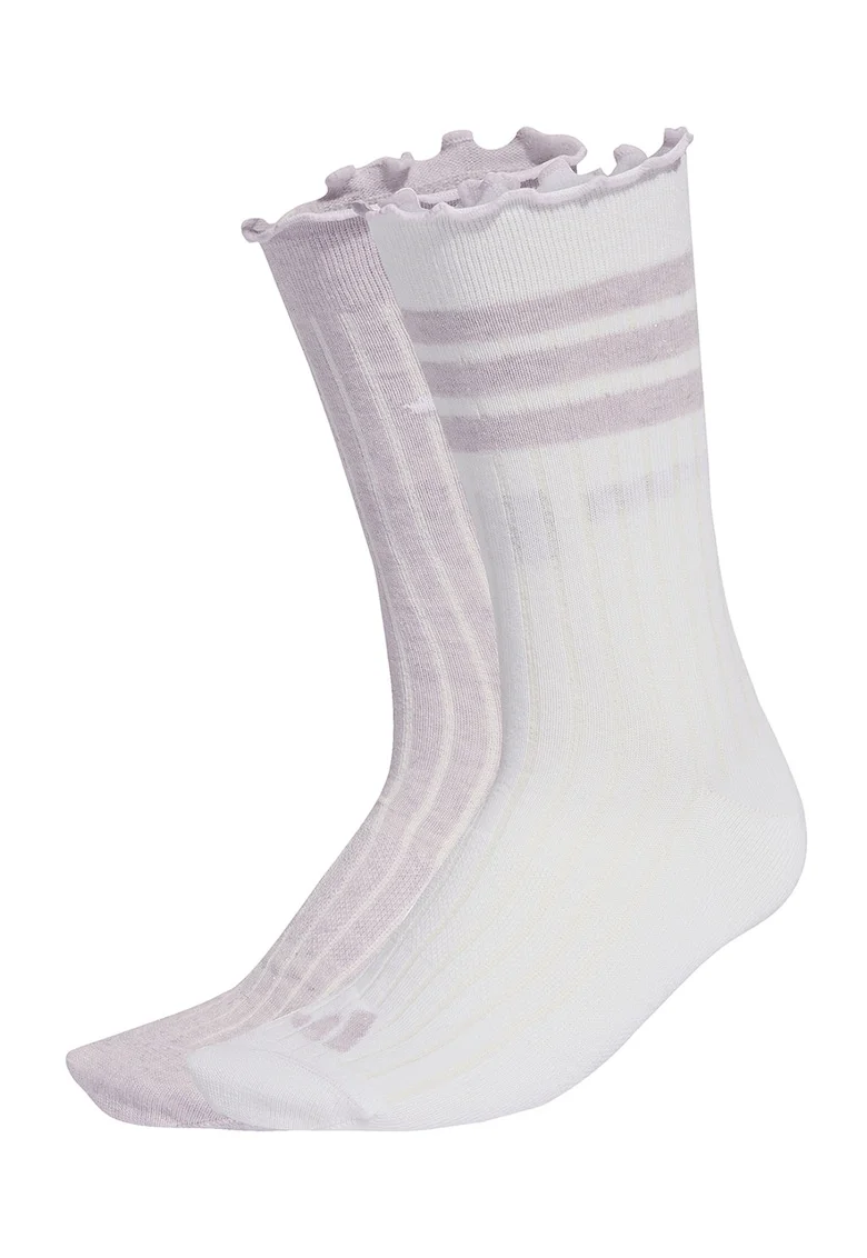 Set de sosete lungi unisex Glow - 2 perechi, Alb murdar/Liliac prafuit