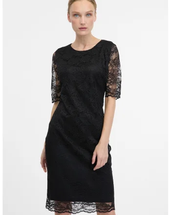 Rochie cambrata cu maneci scurte, Negru