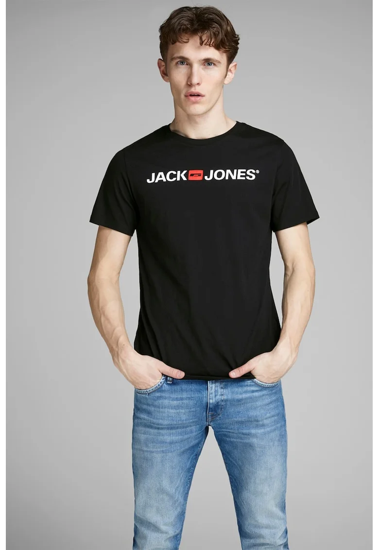 Tricou slim fit cu imprimeu logo Classic, Negru