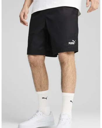 Pantaloni scurti din bumbac cu logo, Negru
