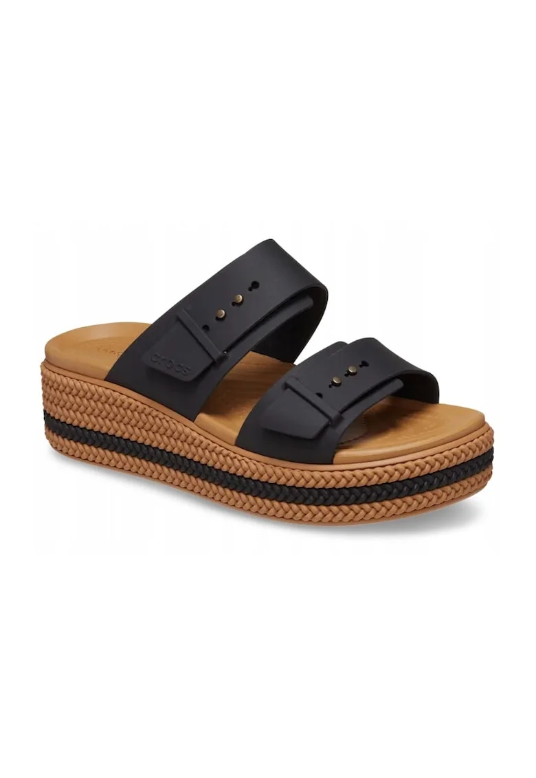 Slapi Femei,  Brooklyn Woven Buckle 209978, Negru, Negru