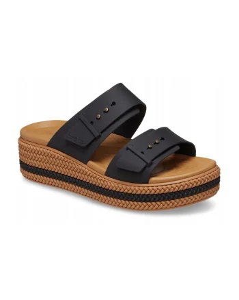 Slapi Femei,  Brooklyn Woven Buckle 209978, Negru, Negru