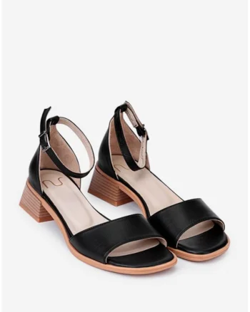Sandale din piele naturala neagra