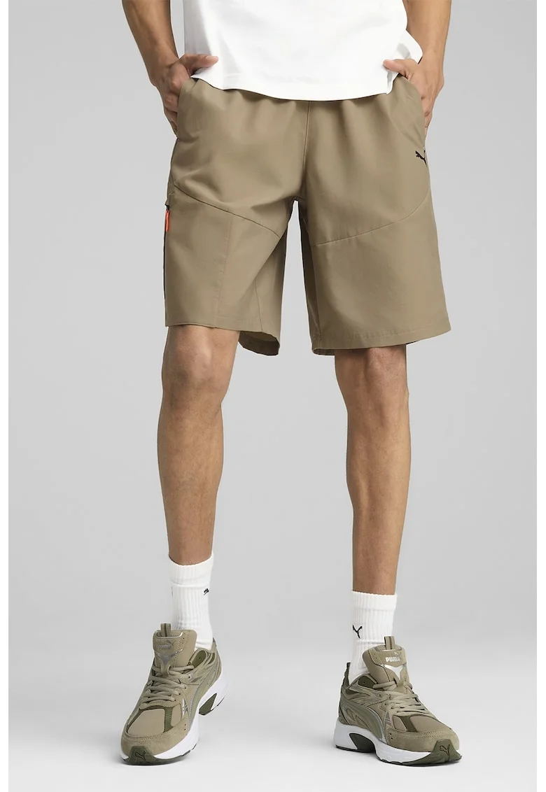 Pantaloni scurti cu buzunare laterale, Maro deschis
