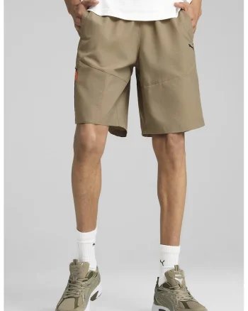 Pantaloni scurti cu buzunare laterale, Maro deschis
