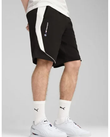 Pantaloni scurti din amestec de bumbac, Negru/Alb optic