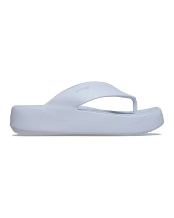 Papuci flip-flop cu talpa wedge si logo Getaway, Albastru deschis