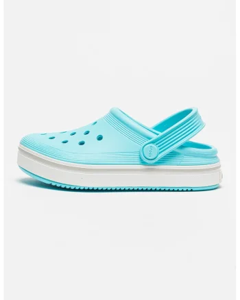 Saboti slingback cu perforatii Off Court, Albastru aquamarin