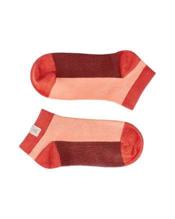 Set de sosete unisex pana la glezna - 2 perechi, Coral/Rosu inchis/Piersica