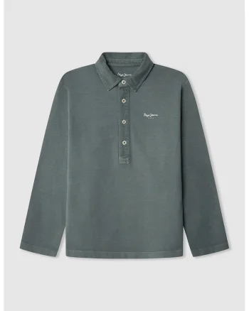 Bluza polo cu logo, Albastru petrol