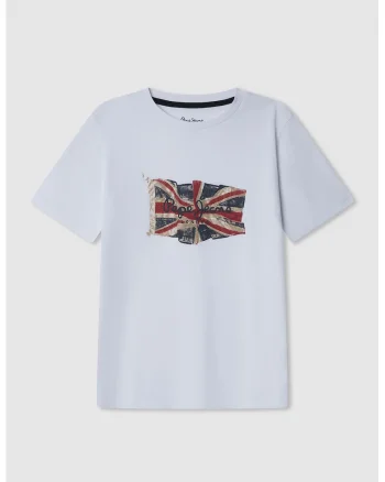 Tricou regular fit cu imprimeu grafic, Rosu/Alb/Albastru inchis