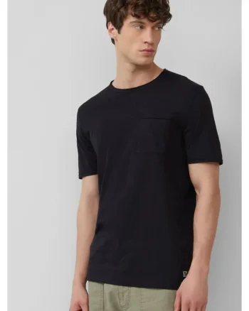 Tricou cu decolteu la baza gatului si buzunar pe piept