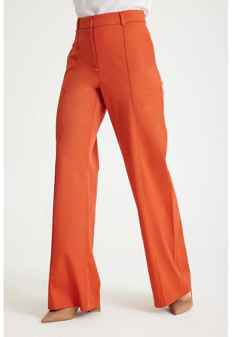 Pantaloni largi dama  Poliester Portocaliu, Portocaliu