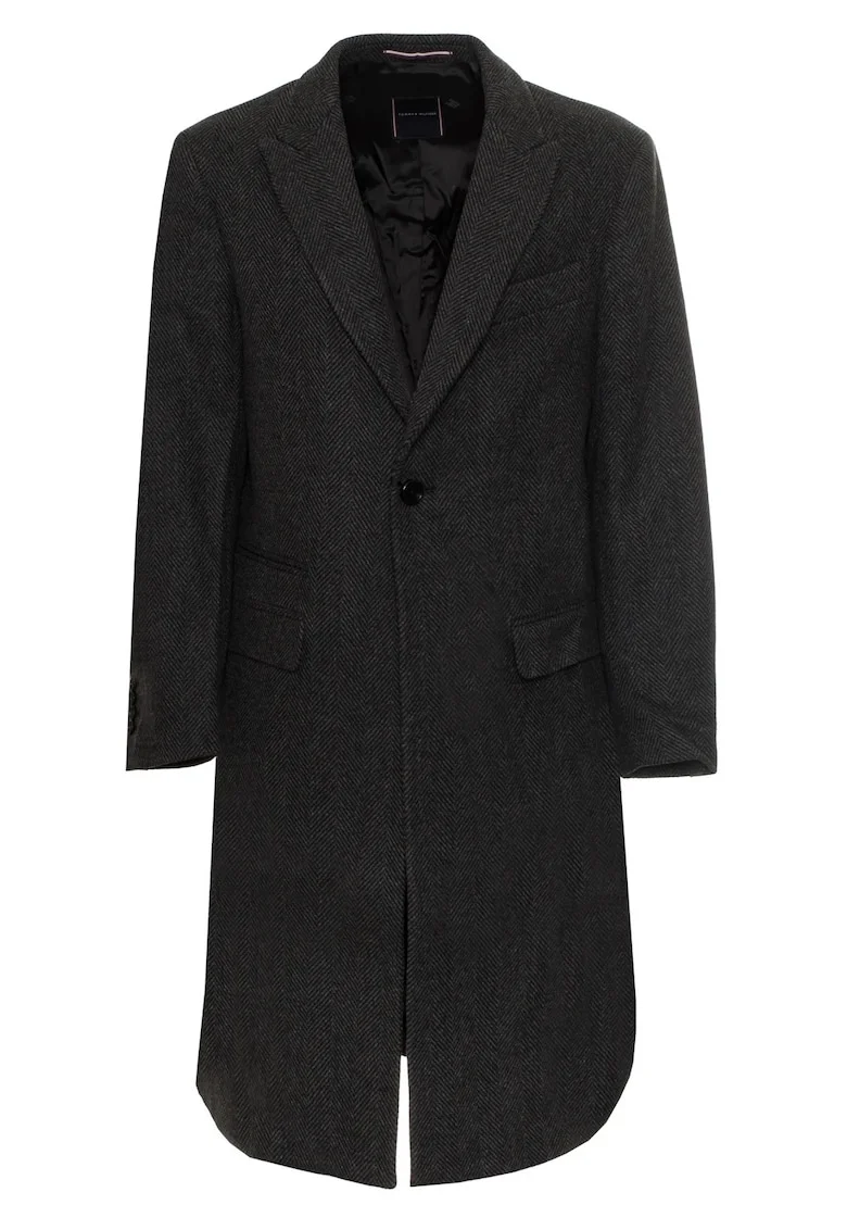 Palton Lana  THJ4046608, Negru/Gri inchis