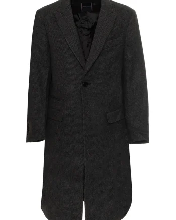 Palton Lana  THJ4046608, Negru/Gri inchis
