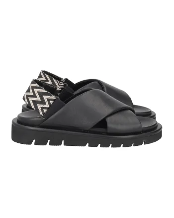 Sandale din piele Summerlyn, Negru/Alb murdar