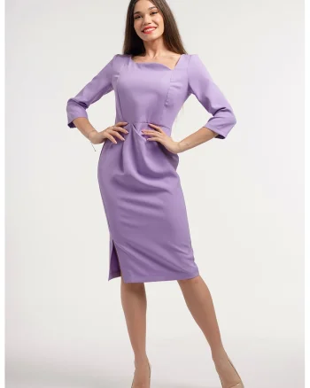 Rochie midi cu slit lateral, Lila