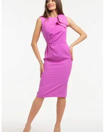 Rochie creion fara maneci, Fucsia