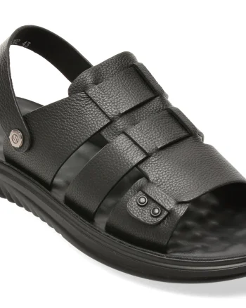 Sandale OTTER negre, D6202, din piele naturala