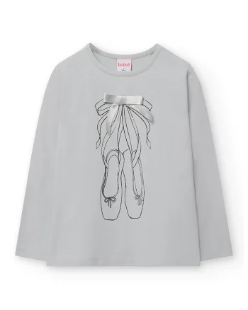 Bluza cu decolteu rotund, Gri