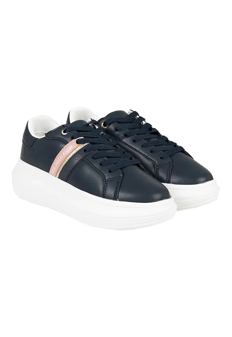Pantofi sport din piele ecologica cu talpa wedge Helis011,