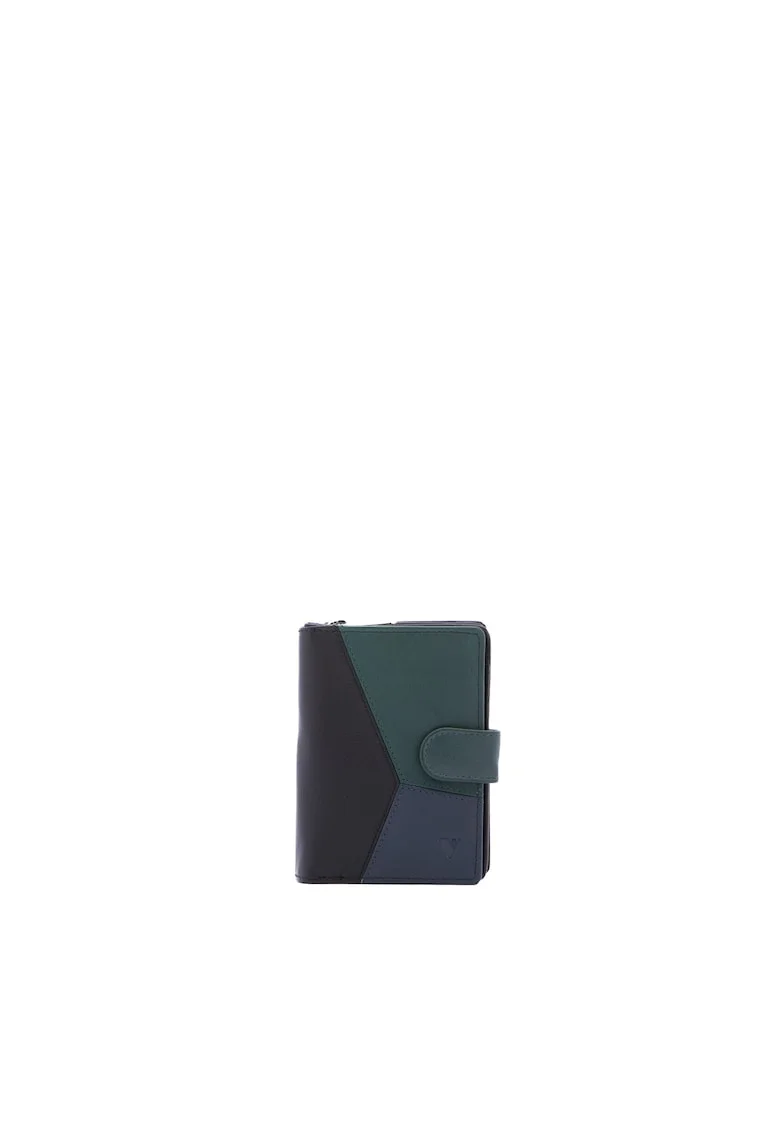 Portofel cu aplicatie patchwork, Negru