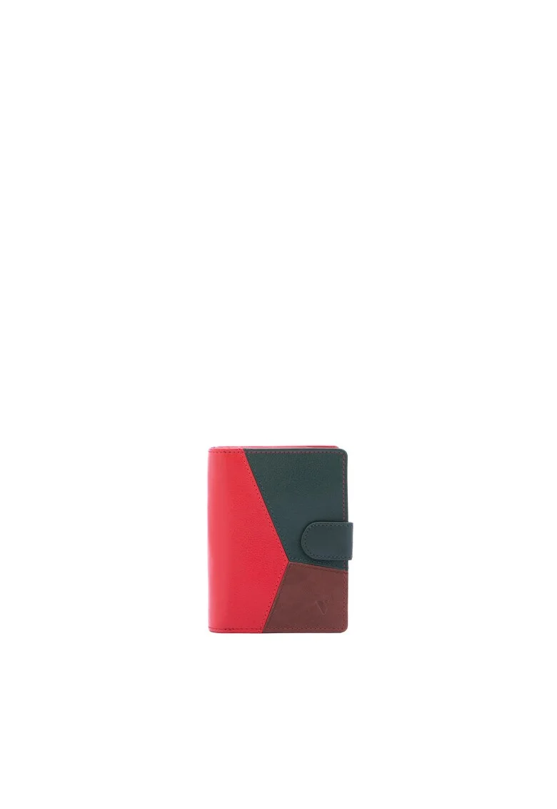 Portofel cu aplicatie patchwork, Rosu