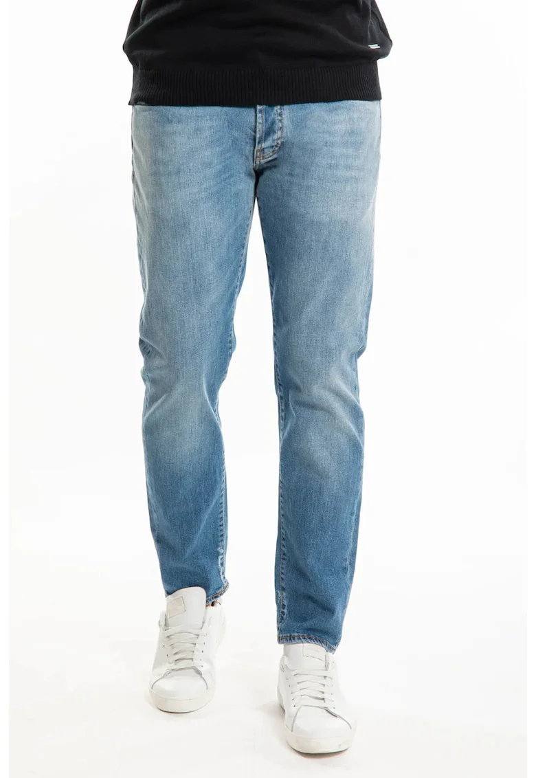 Blugi slim fit cu nasturi Essential,
