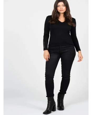 Blugi skinny cu talie inalta,