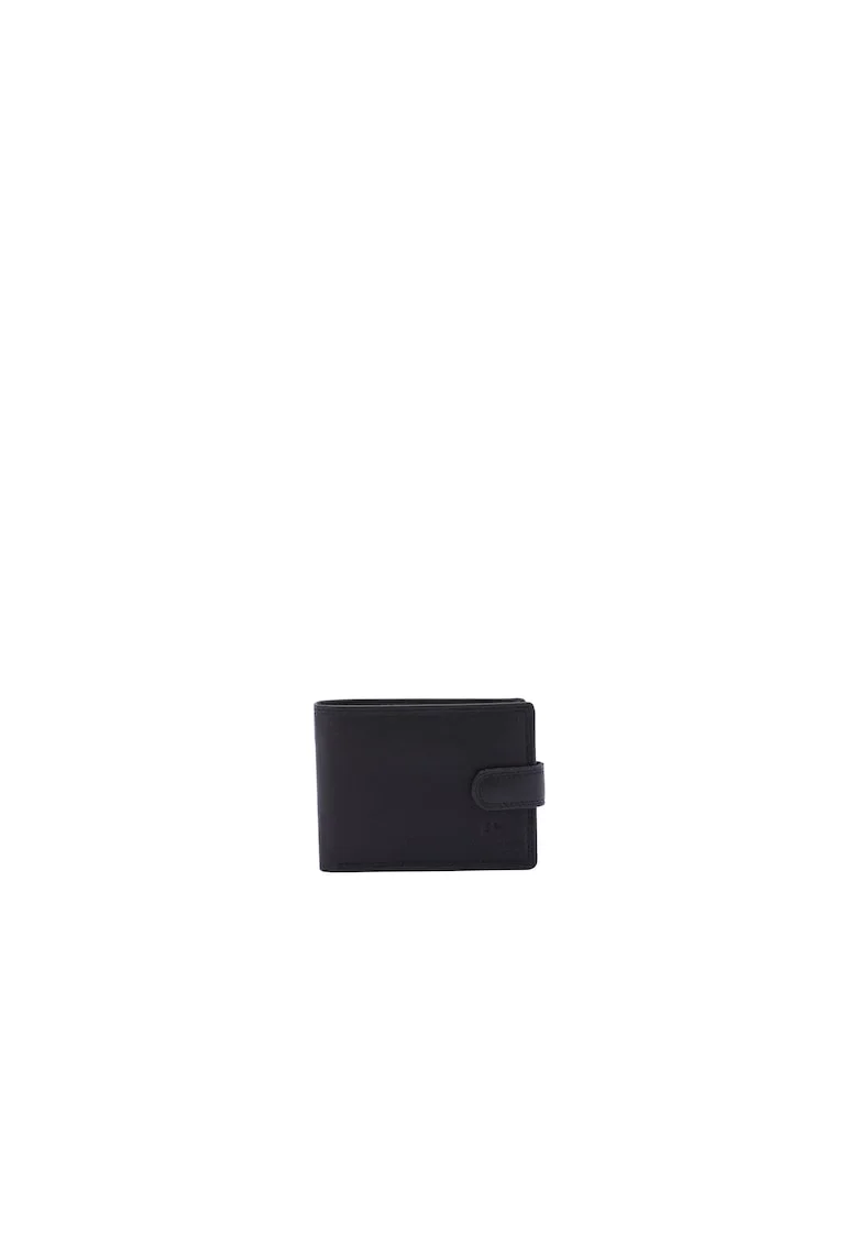 Portofel de piele cu capsa, Negru