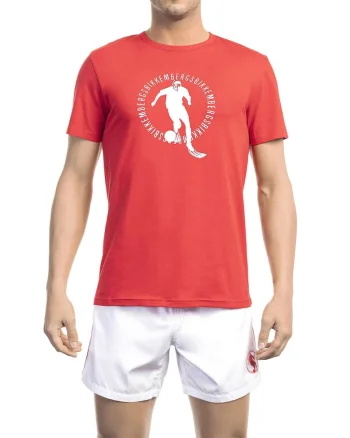 Tricou cu imprimeu si decolteu la baza gatului