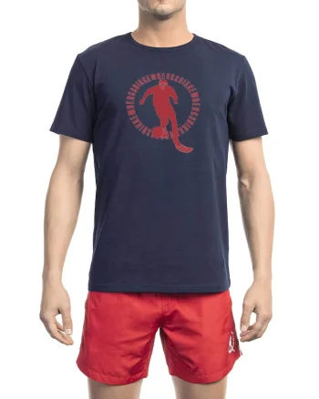 Tricou cu imprimeu si decolteu la baza gatului