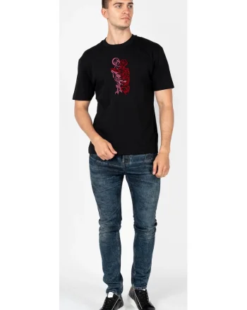 Tricou cu imprimeu grafic frontal,