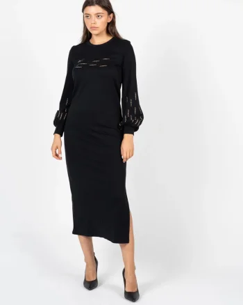 Rochie midi cu slit lateral,
