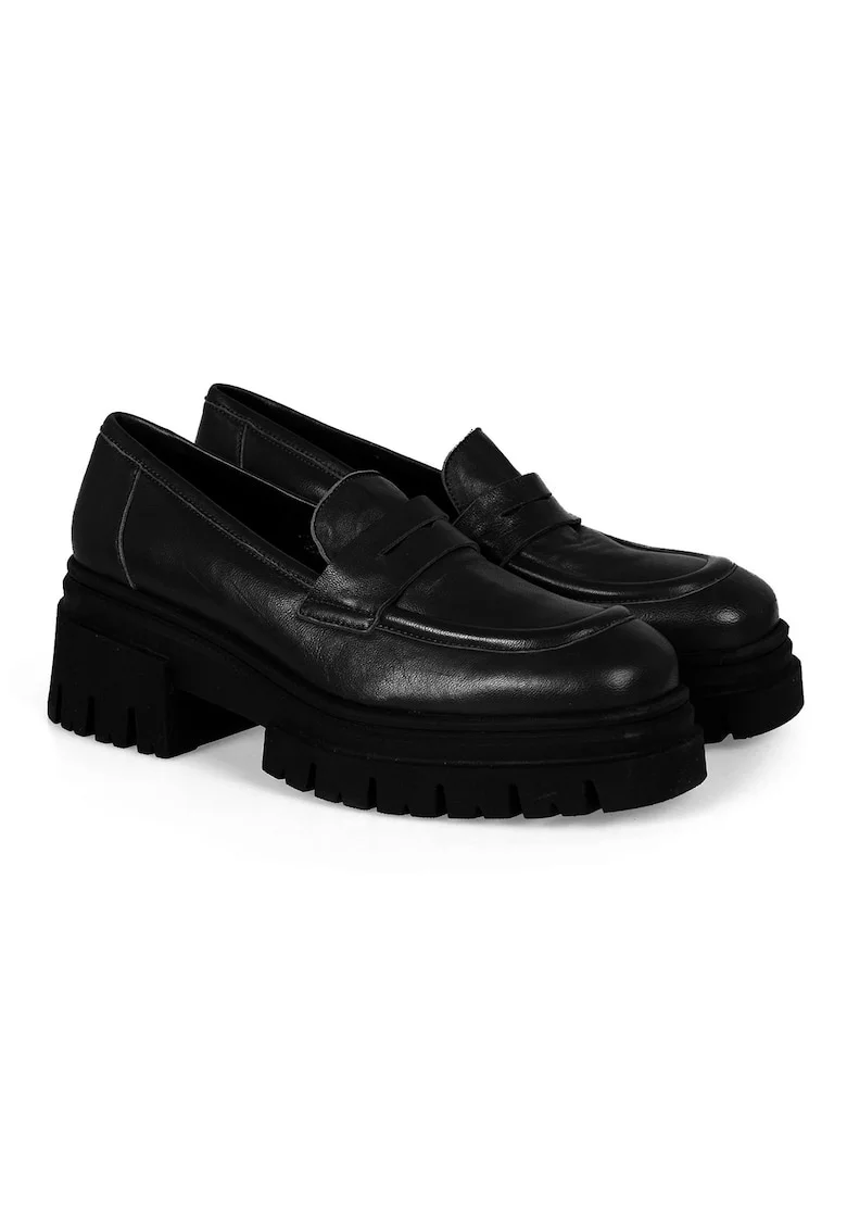 Pantofi loafer uni din piele,