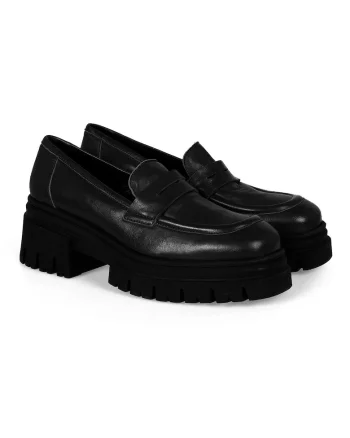 Pantofi loafer uni din piele,